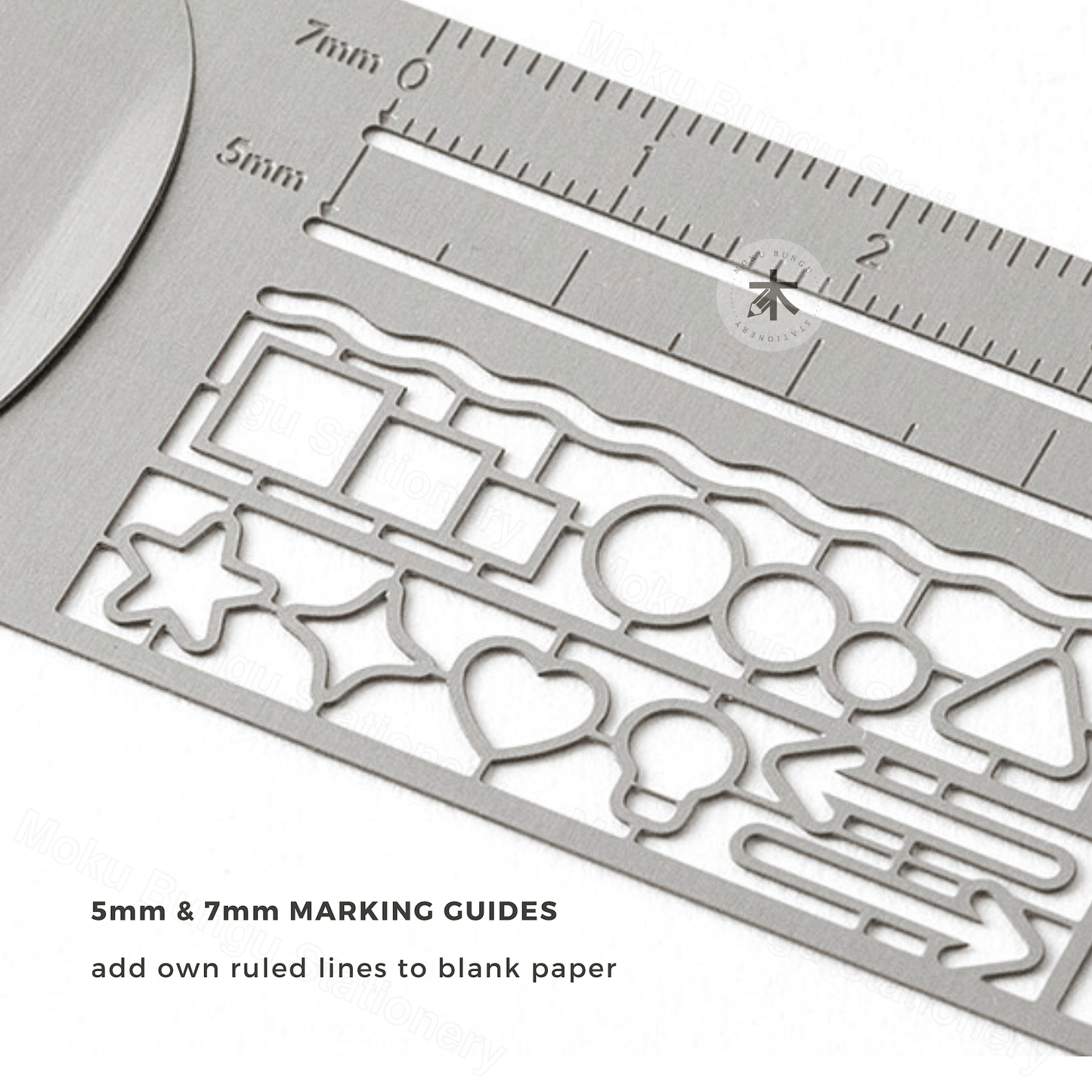 Midori - Clip Stencil Ruler - Silver