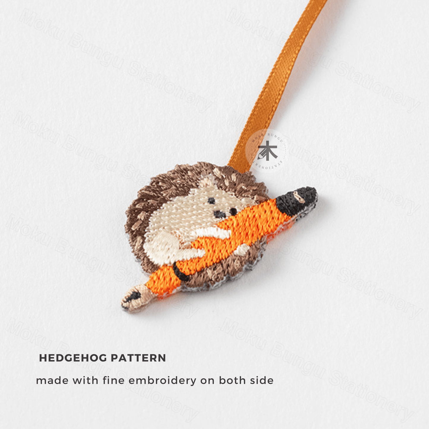 Midori - Embroidery Clip Bookmarker - Hedgehog