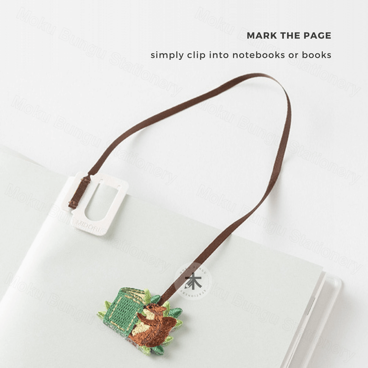 Midori - Embroidery Clip Bookmarker - Squirrel