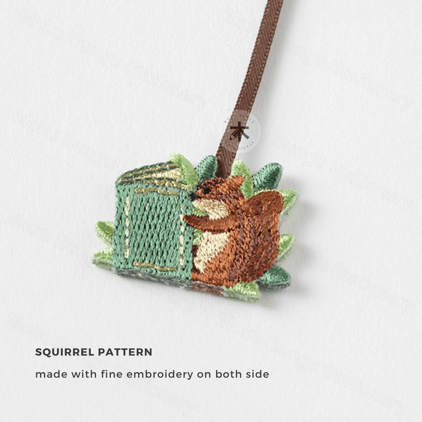 Midori - Embroidery Clip Bookmarker - Squirrel