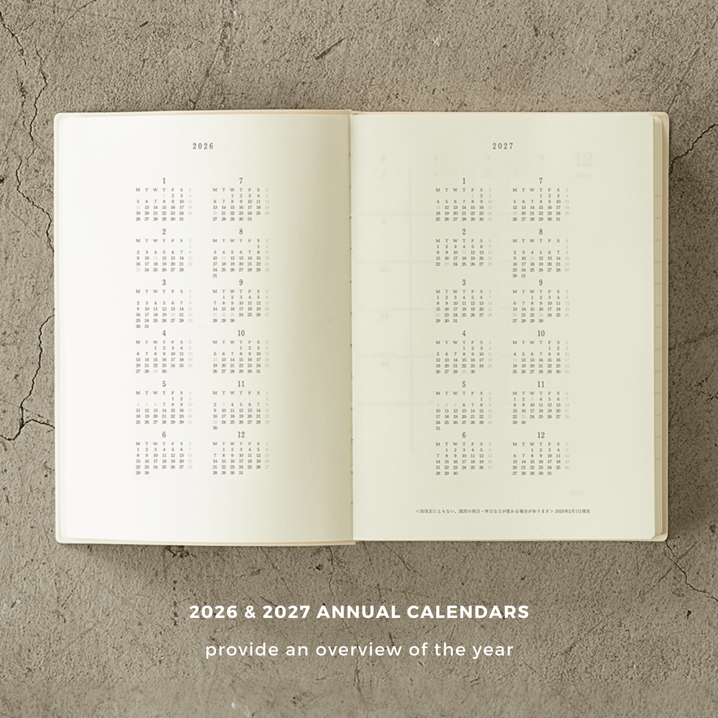 Midori - MD Notebook - 2026 Diary - 1 Day 1 Page - A6