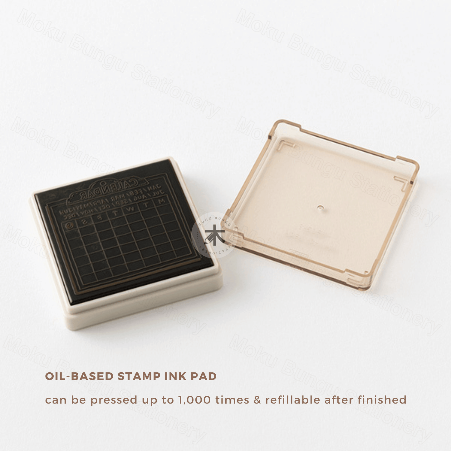 Midori - Paintable Pre-inked Stamp - Calendar - Monday Start (Soft Brown Ink)