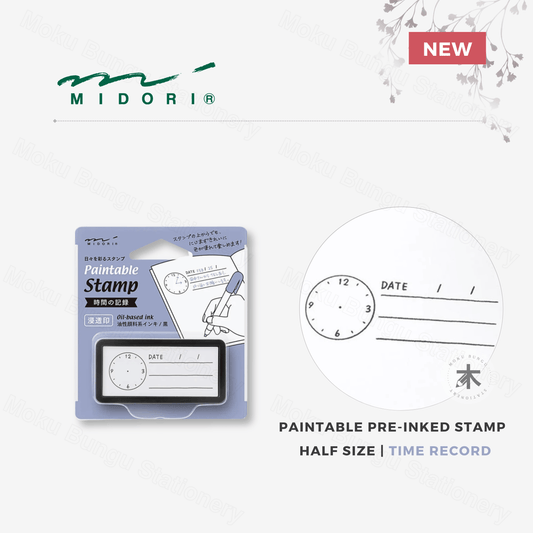 Midori - Paintable Pre-inked Stamp - Half Size - Time Record