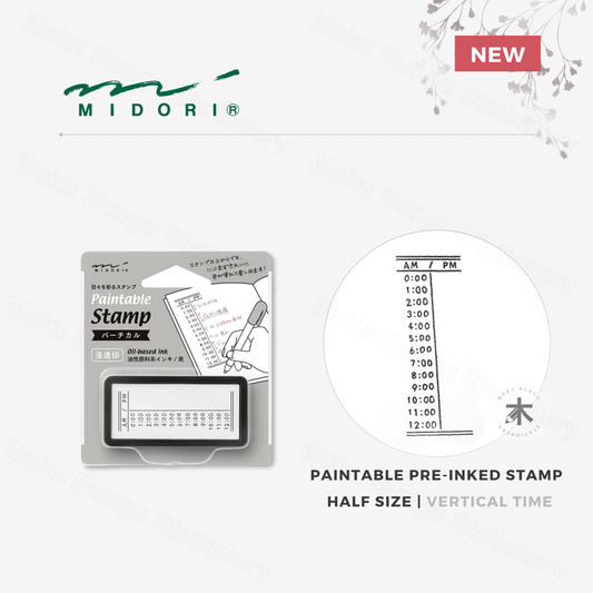 Midori - Paintable Pre-inked Stamp - Half Size - Vertical Timeline