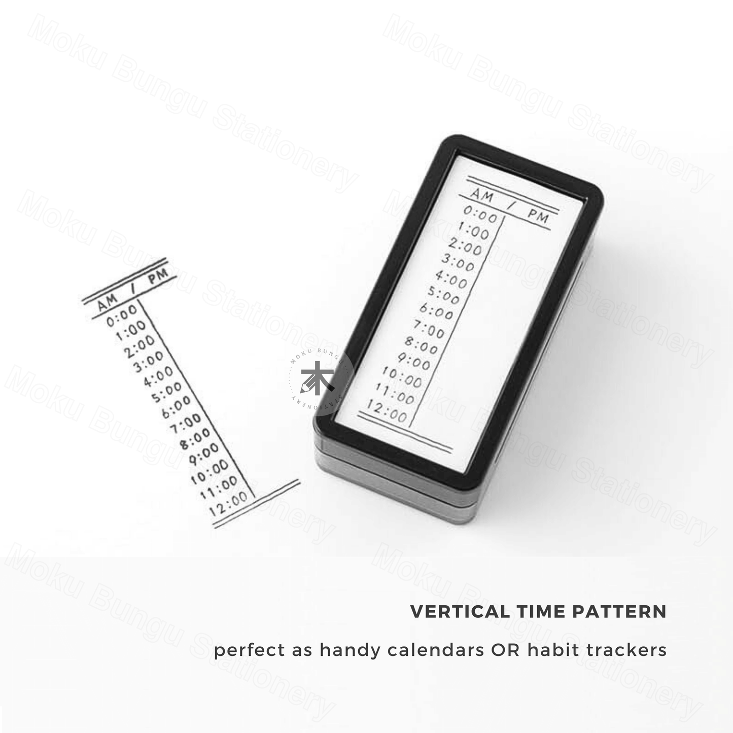 Midori - Paintable Pre-inked Stamp - Half Size - Vertical Timeline