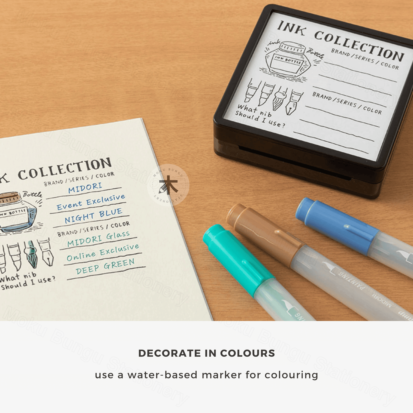 Midori - Paintable Pre-inked Stamp - Ink Collection