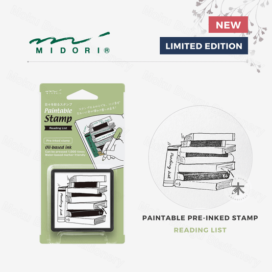 Midori - Paintable Pre-inked Stamp - Reading List