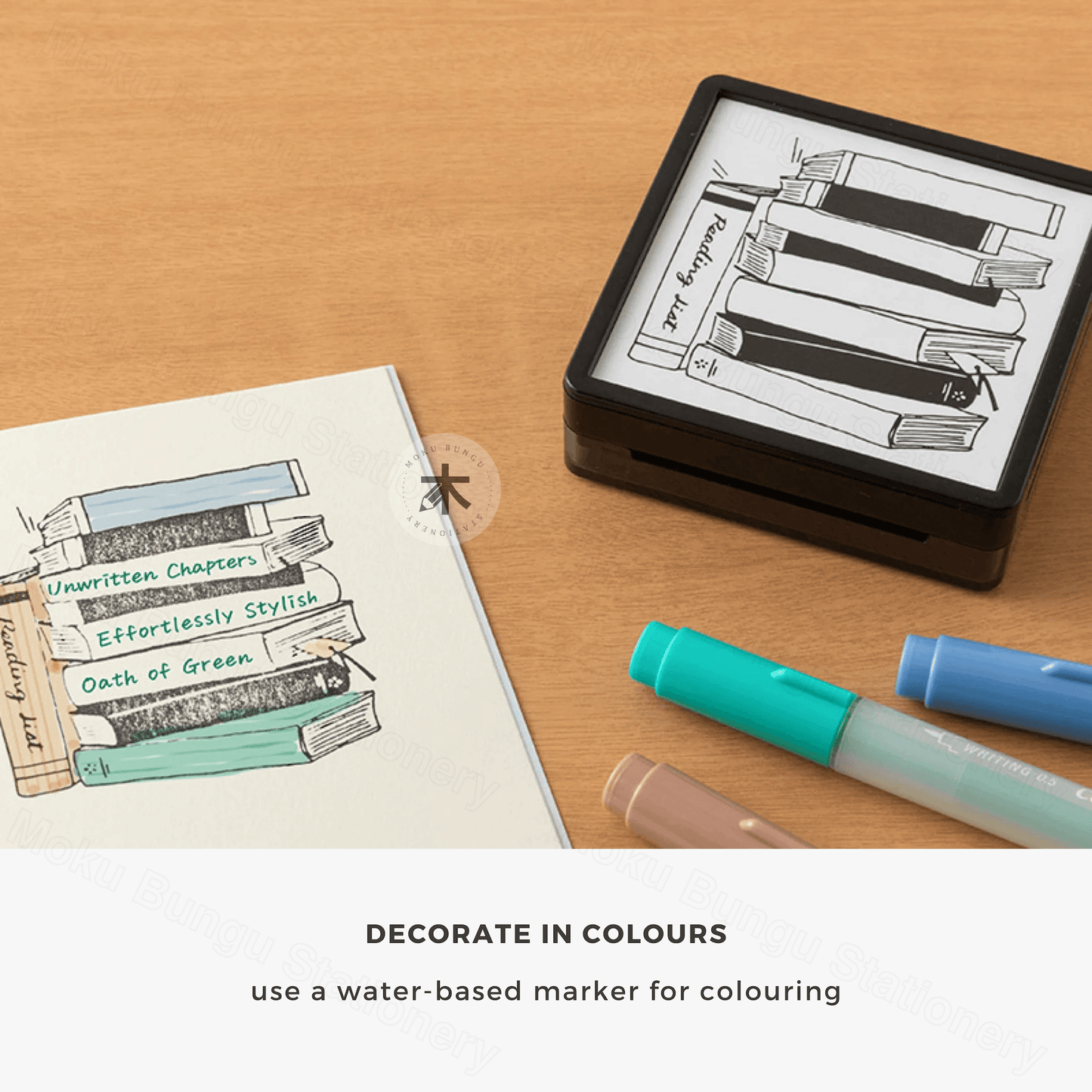 Midori - Paintable Pre-inked Stamp - Reading List