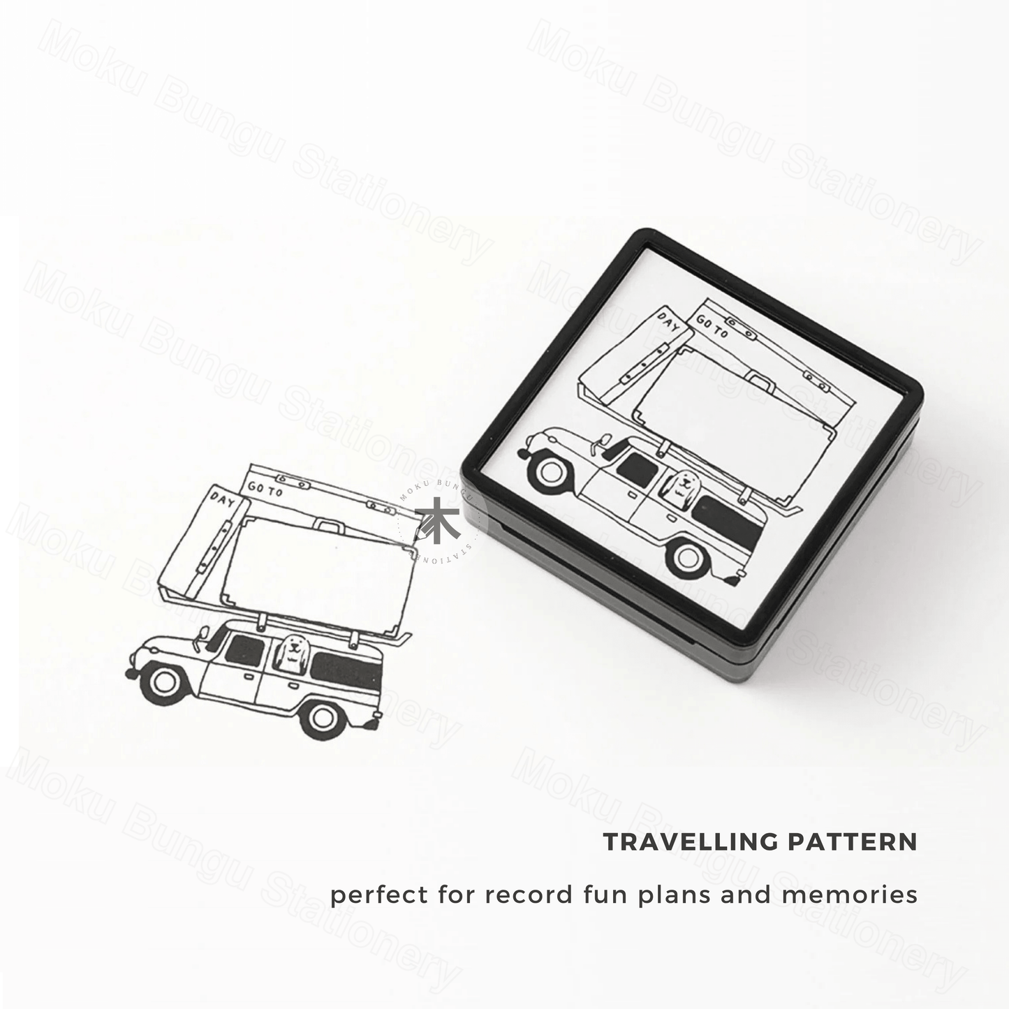 Midori - Paintable Pre-inked Stamp - Travelling