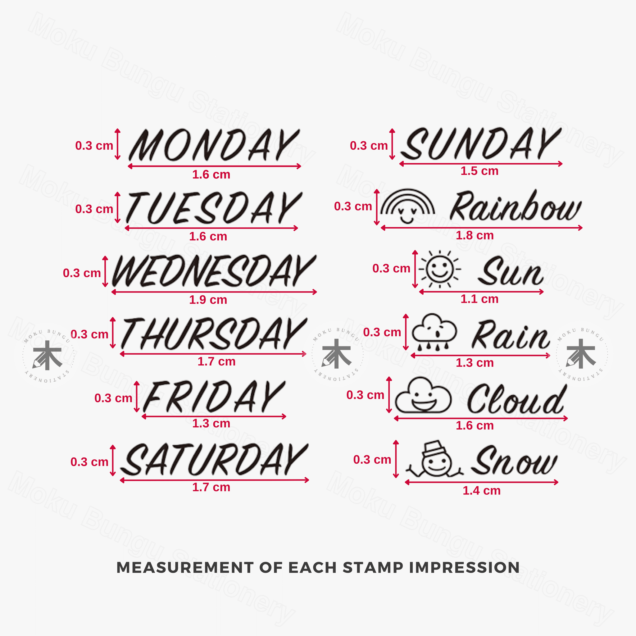Midori Paintable Rotating Stamp - Days of the Week & Weather – Moku ...
