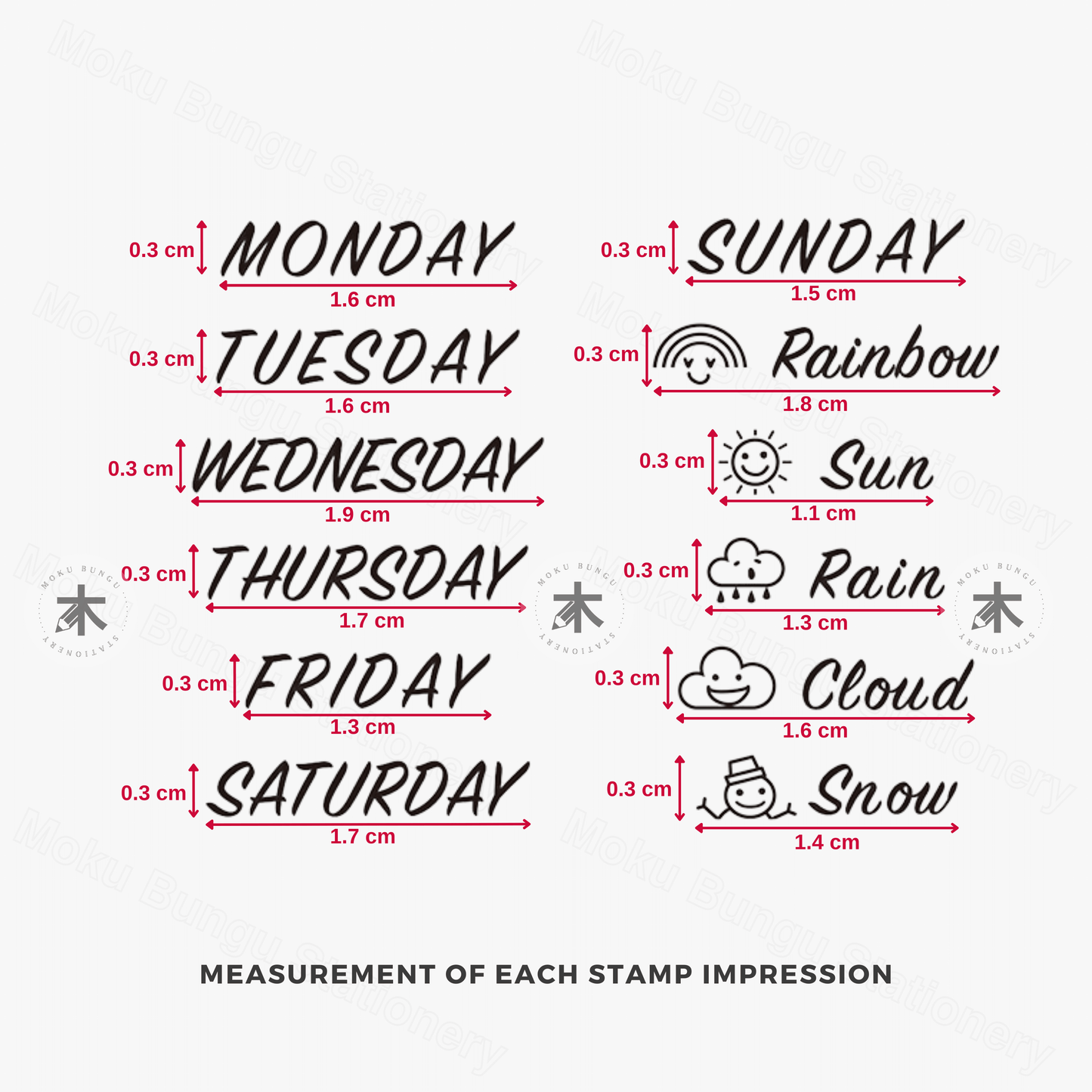 Midori - Paintable Rotating Stamp - Days of the Week & Weather