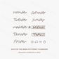 Midori - Paintable Self-Inking Rotating Stamp - Days of the Week (Soft Brown Ink)