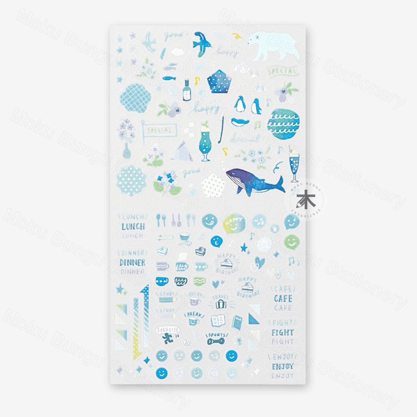 Midori - Seal Collection - Planner Stickers - Colour Theme - Blue