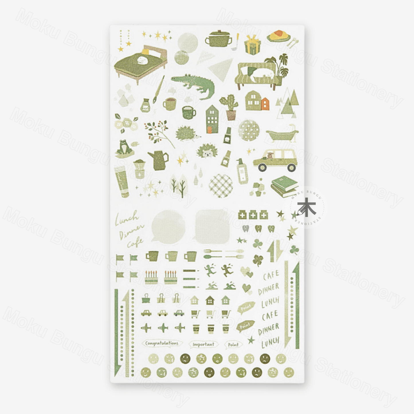 Midori - Seal Collection - Planner Stickers - Colour Theme - Moss Green