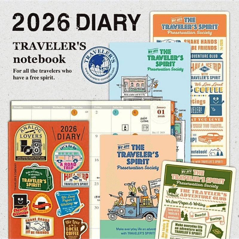 Collection of Traveler's notebook 2026 Diary is available for preorder now.