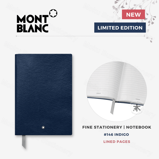 Mont Blanc - Fine Stationery - #146 Notebook - A5 - Indigo - Lined