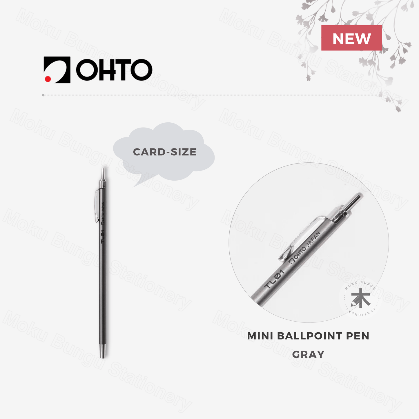 OHTO - TL01 Mini Ballpoint Pen - 0.5mm - Gray Body