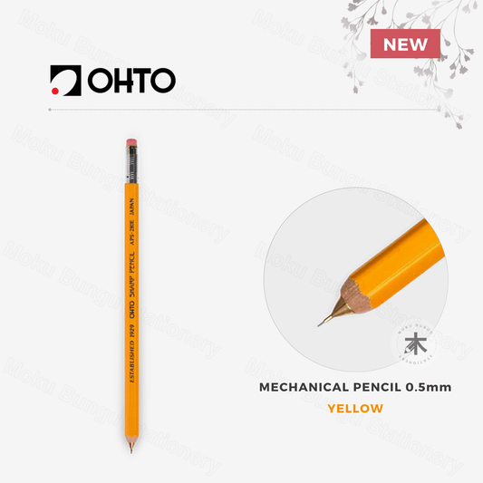 OHTO - Wooden Sharp Mechanical Pencil - 0.5mm - Yellow