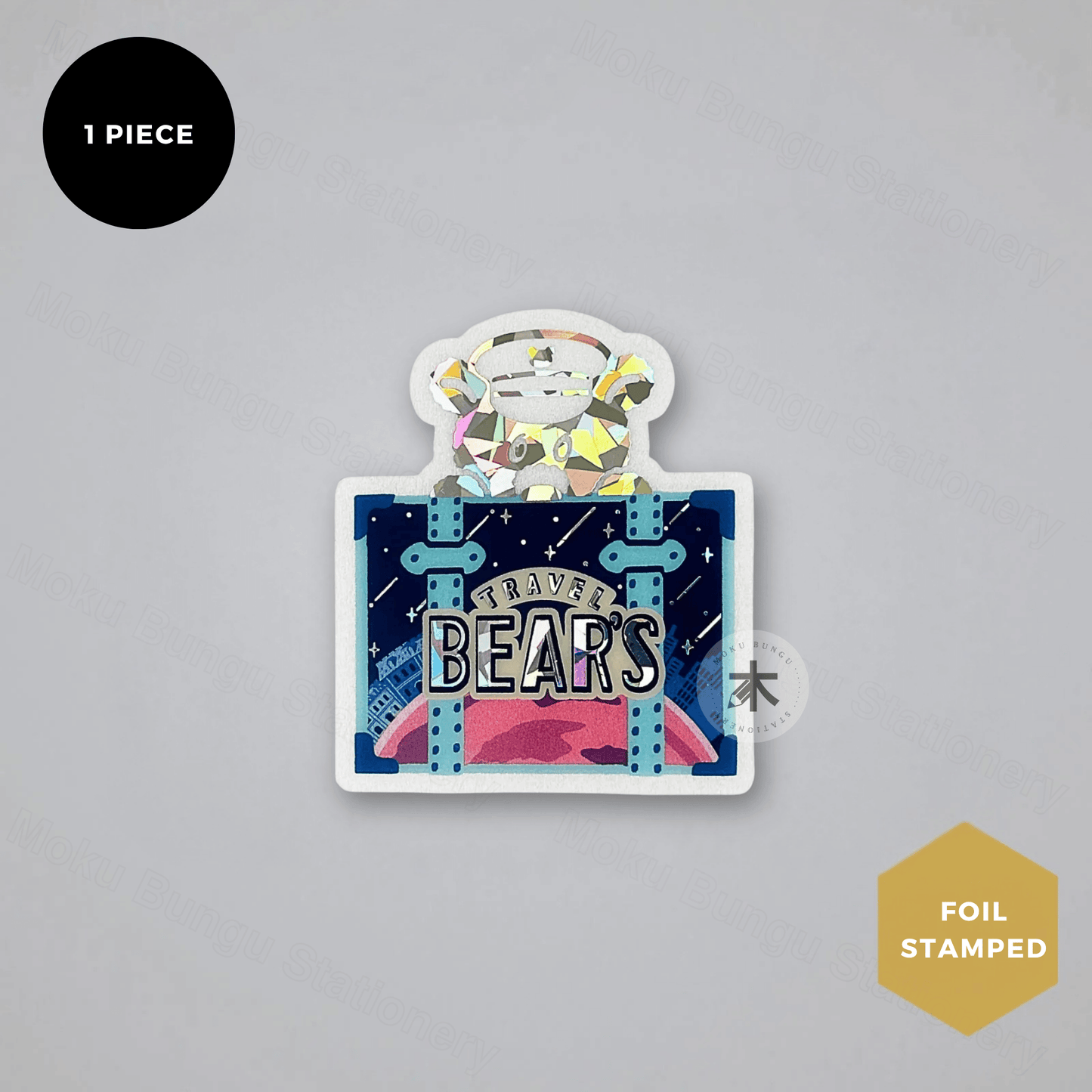 Rokkaku x Ob1toy - Die-Cut Foil Clear Card - Galaxy Tours