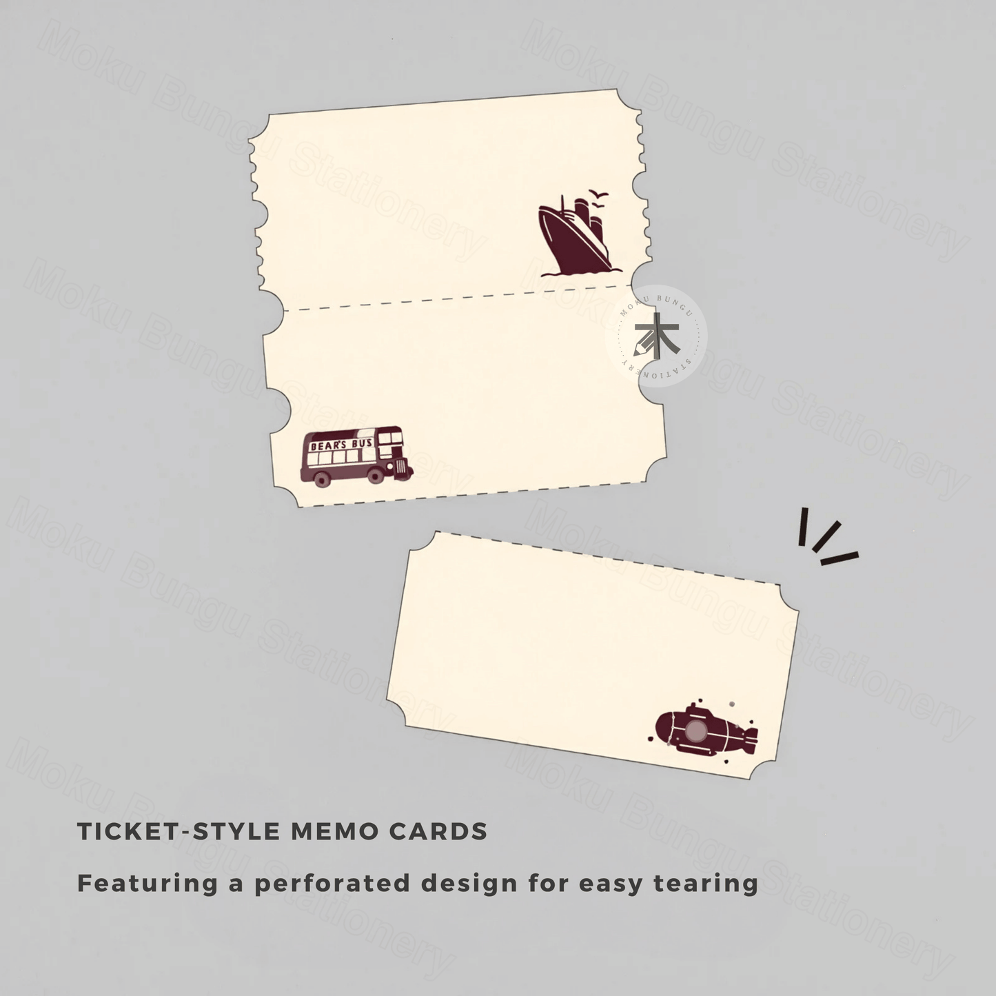 Rokkaku x Ob1toy - Foil-Stamped Memo Cards - Ticket-Style - Earth Tours