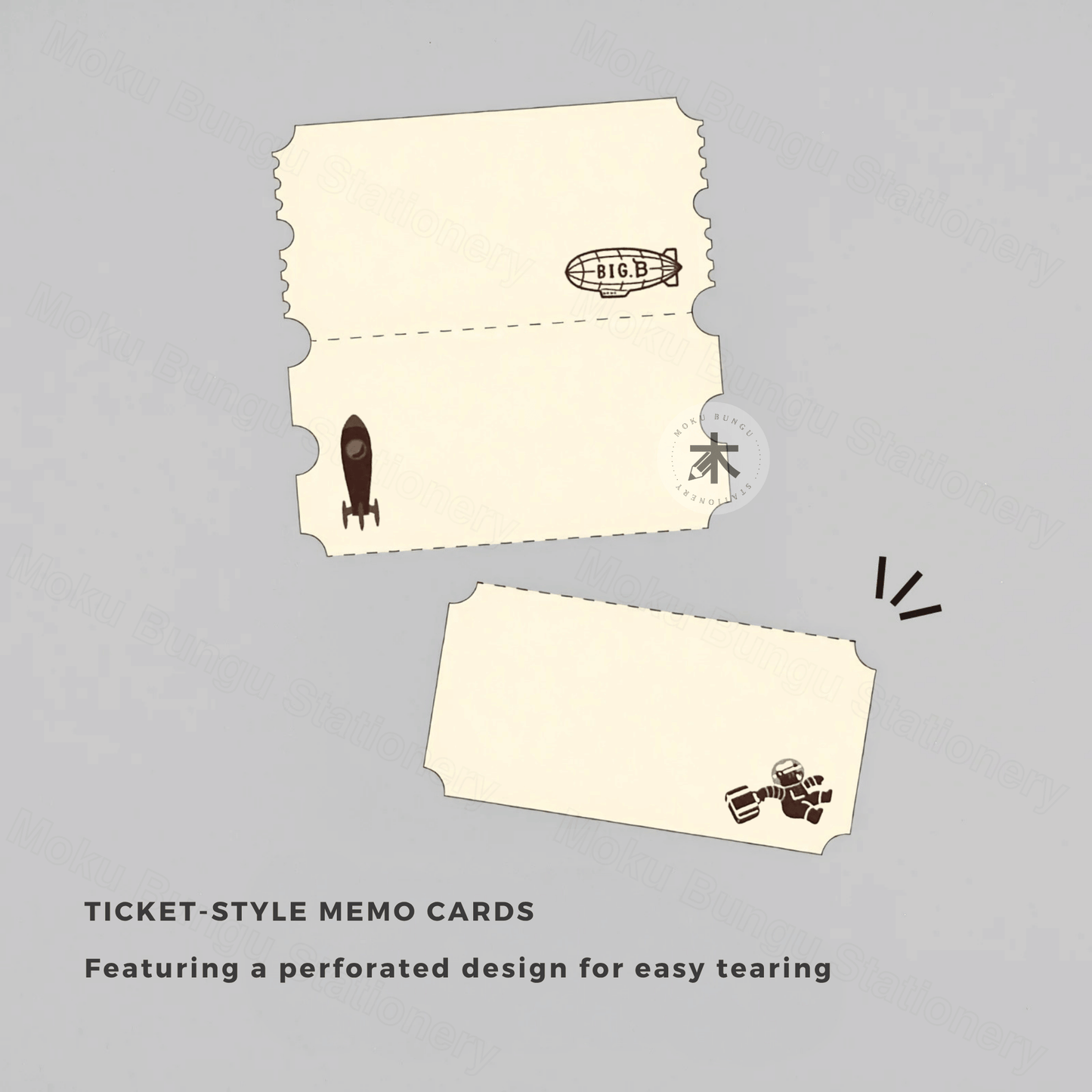 Rokkaku x Ob1toy - Foil-Stamped Memo Cards - Ticket-Style - Galaxy Tours