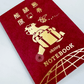 Rokkaku x Ob1toy - Foil-Stamped Notebook - Passport Style - Earth Tours - Red Cover