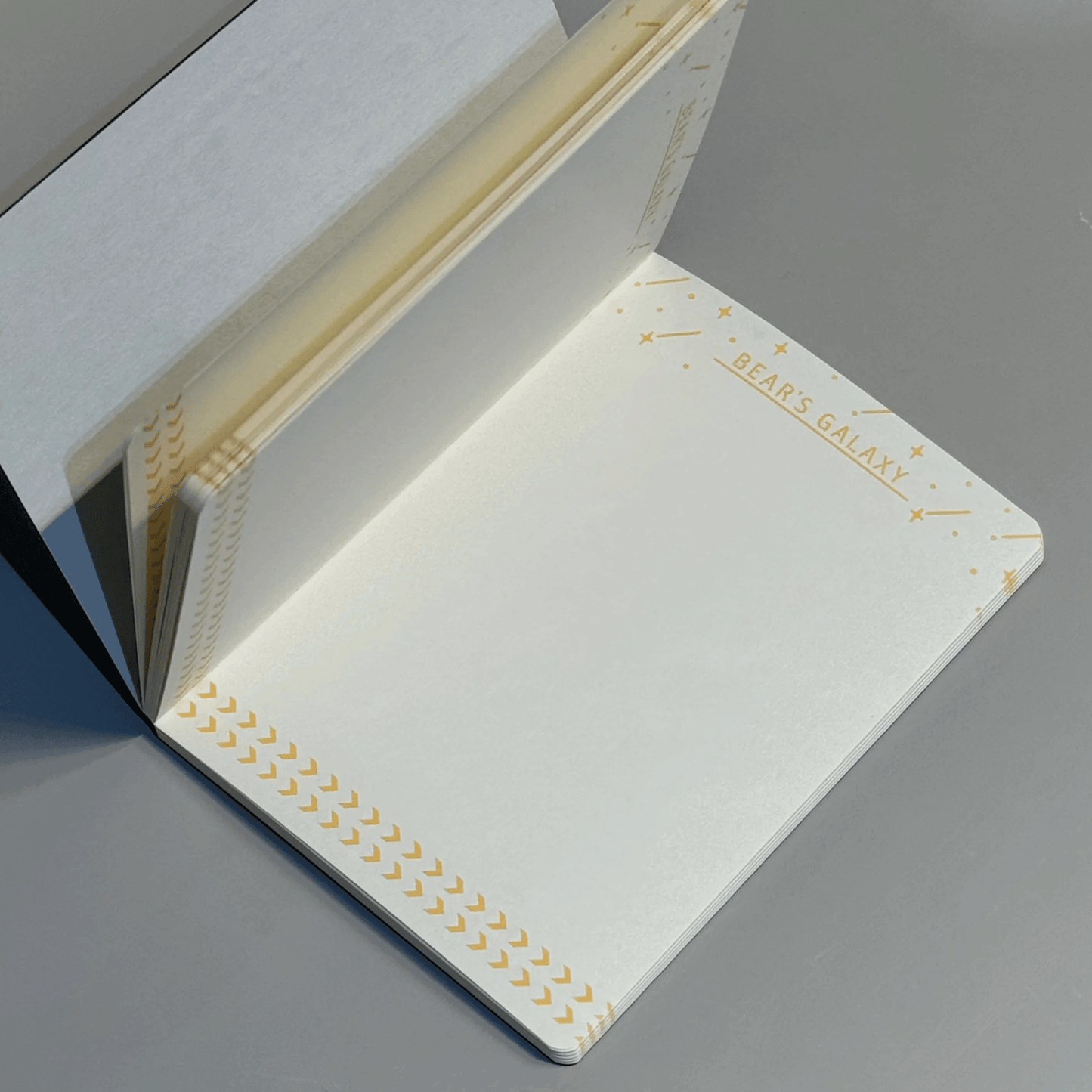 Rokkaku x Ob1toy - Foil-Stamped Notebook - Passport Style - Galaxy Tours - Blue Cover