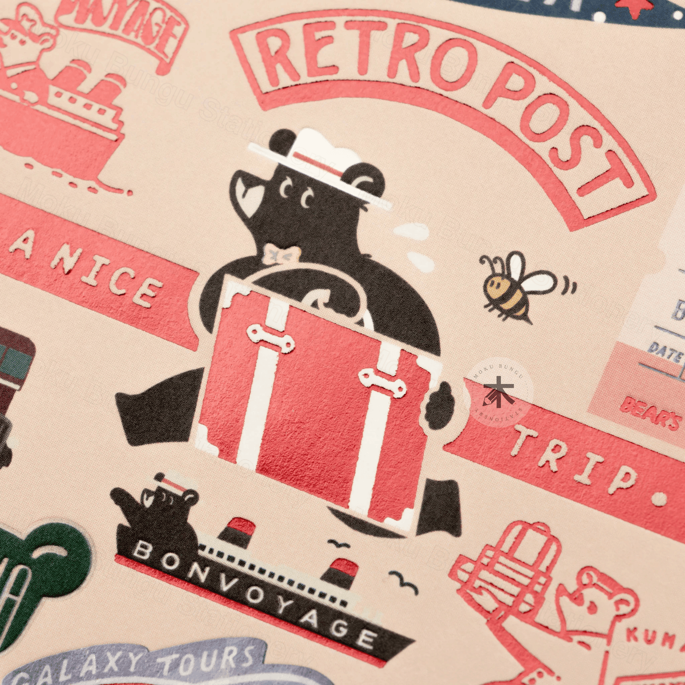 Rokkaku x Ob1toy - Foil-Stamped Postcard - Bear's Adventure