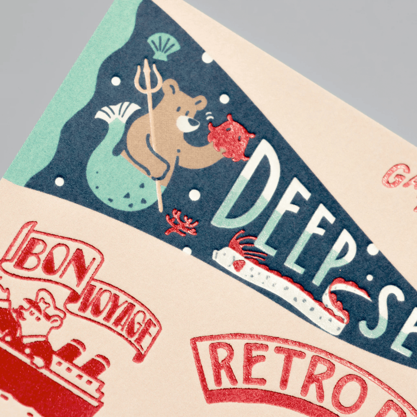 Rokkaku x Ob1toy - Foil-Stamped Postcard - Bear's Adventure