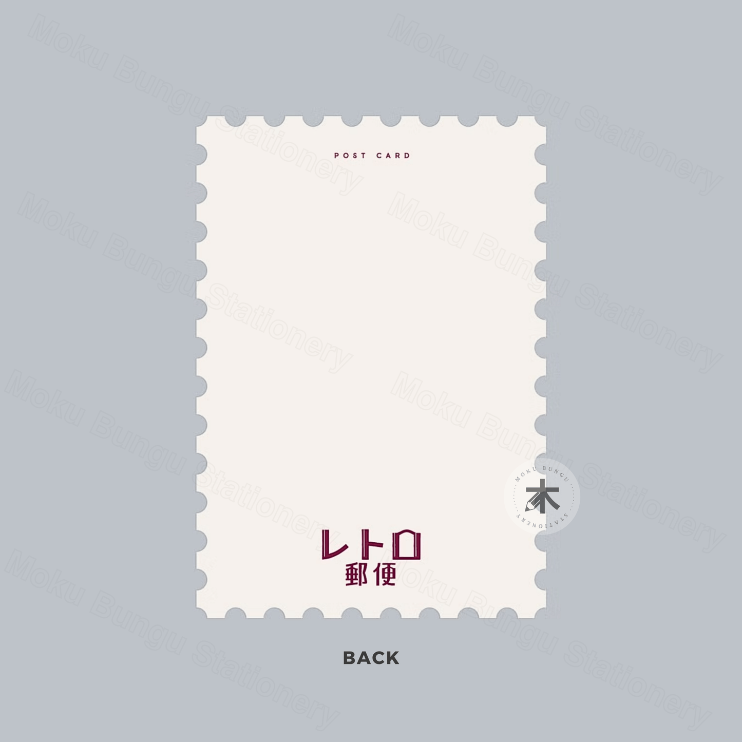 Rokkaku x Ob1toy - Foil-Stamped Postcard - Stamp Style - Cat's Tongue Cafe