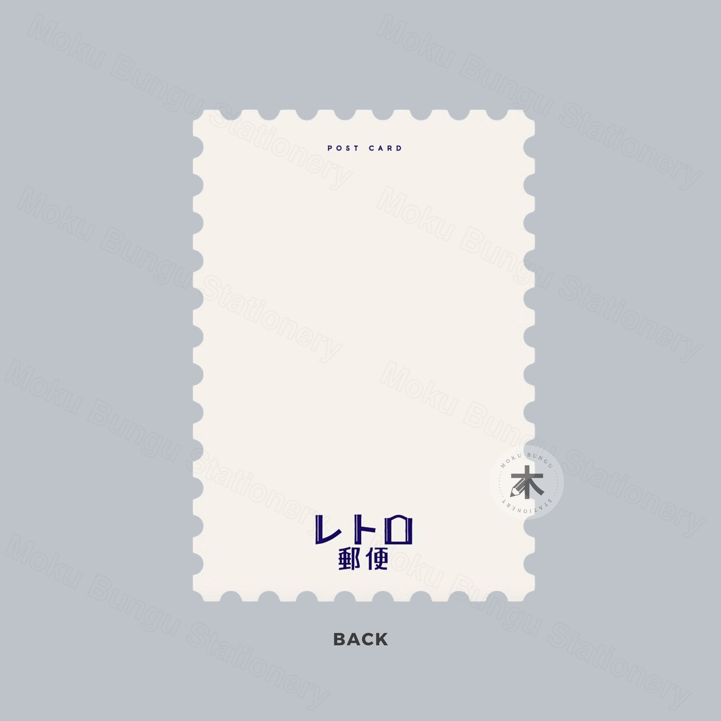 Rokkaku x Ob1toy - Foil-Stamped Postcard - Stamp Style - Retro Post Office
