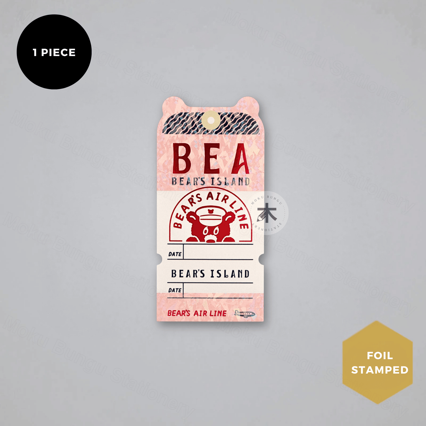 Rokkaku x Ob1toy - Holographic Foil Sticker - Bear's Ticket