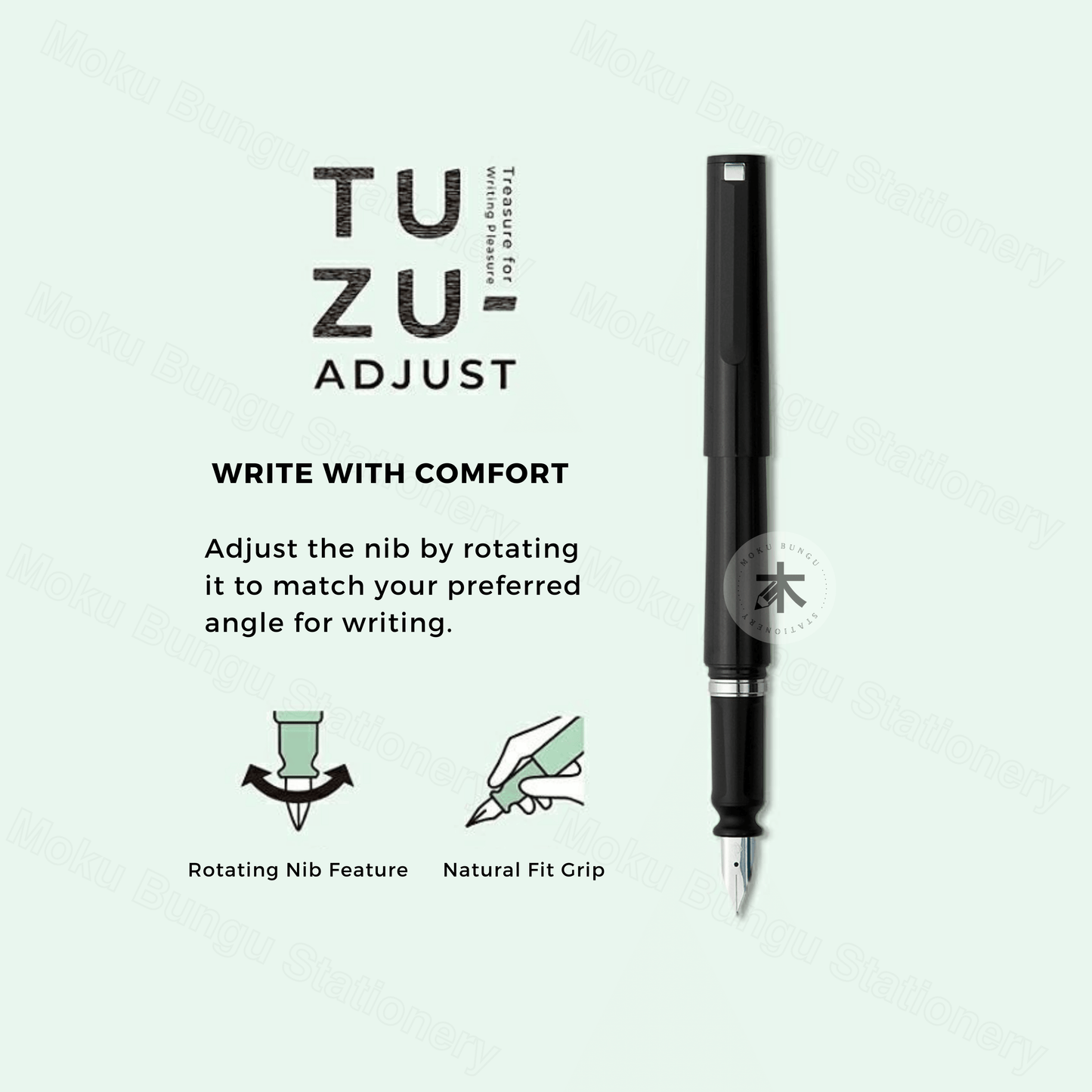 Sailor - TUZU Adjust Fountain Pen - Black - Broad Nib