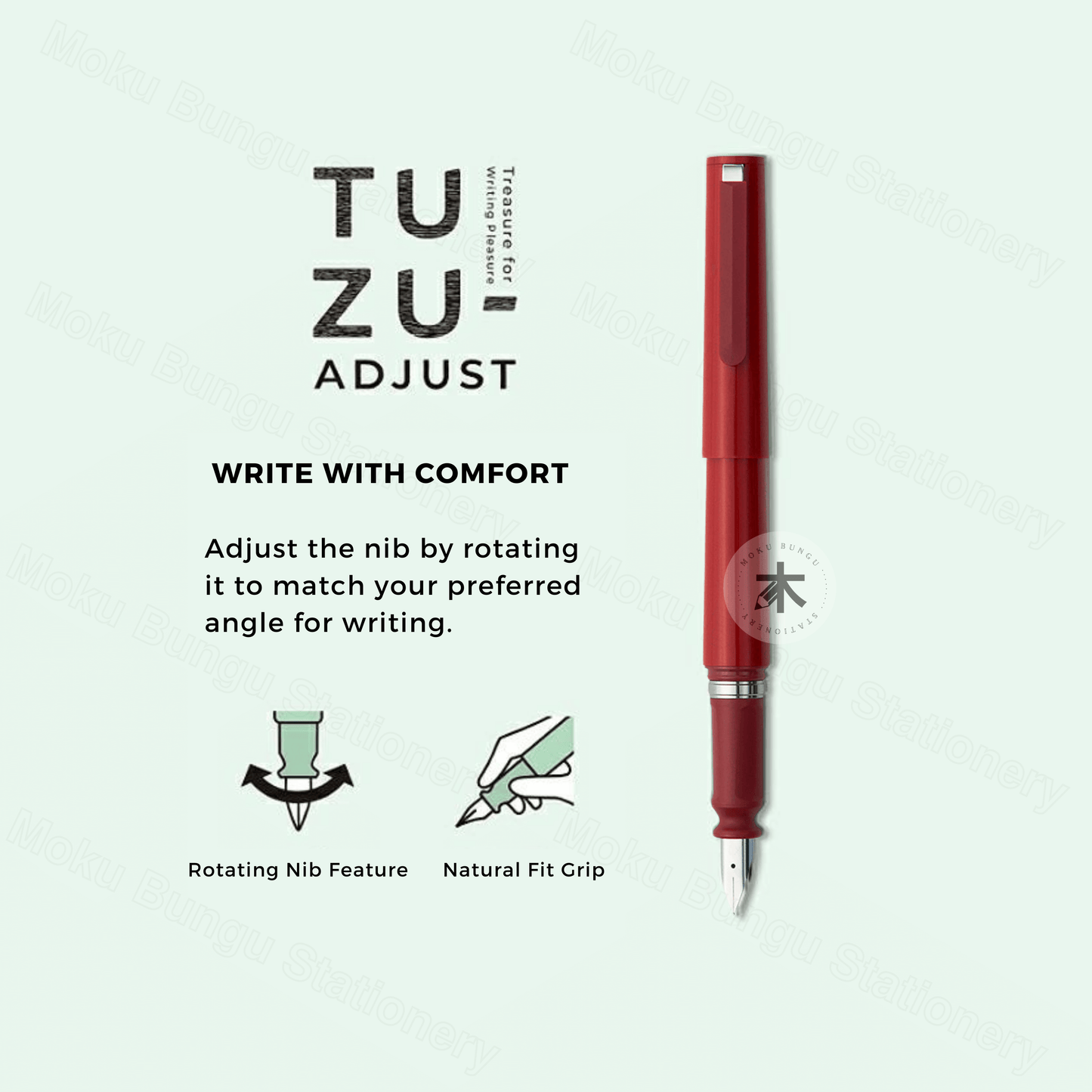 Sailor - TUZU Adjust Fountain Pen - Red - Broad Nib