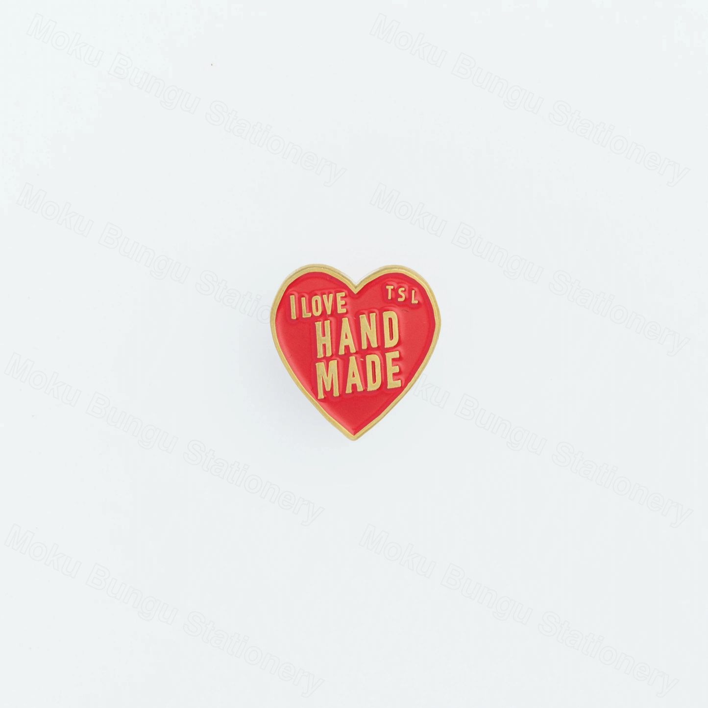 The Superior Labor - Brass Pin - Heart Logo - Red