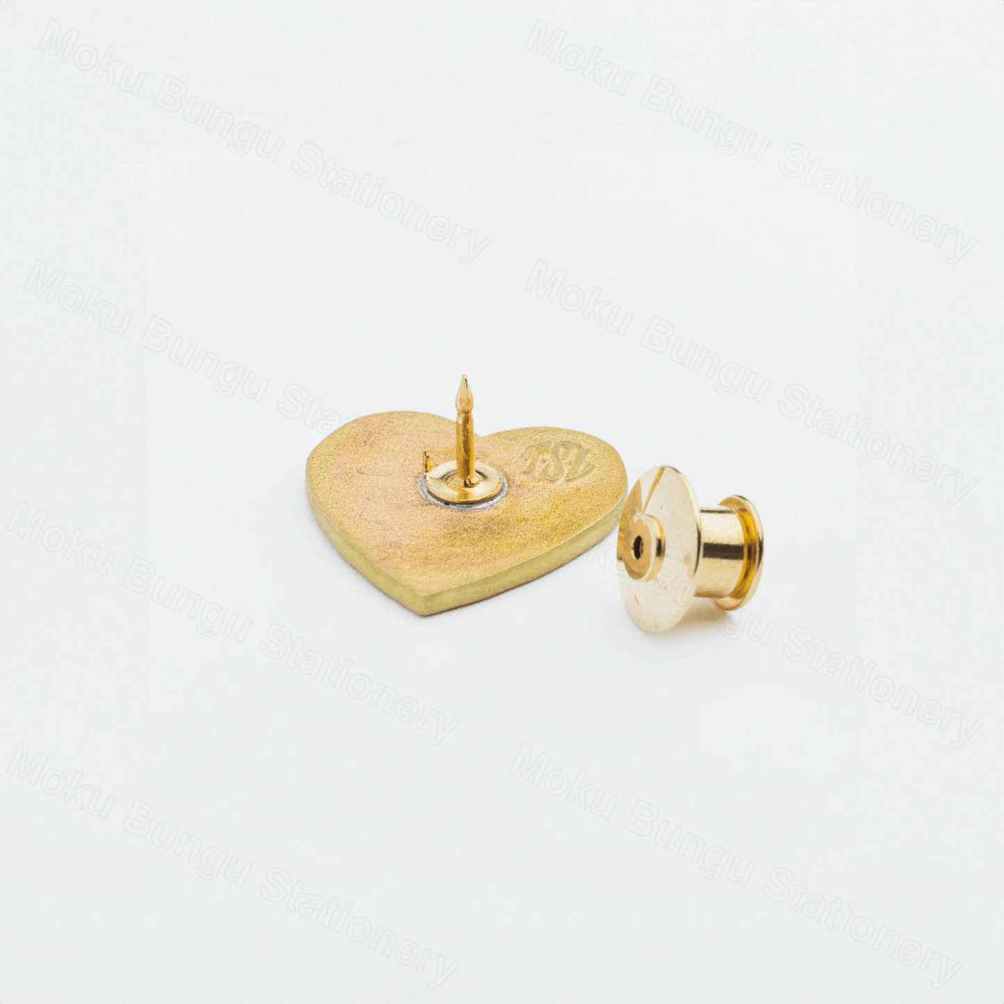 The Superior Labor - Brass Pin - Heart Logo - Red