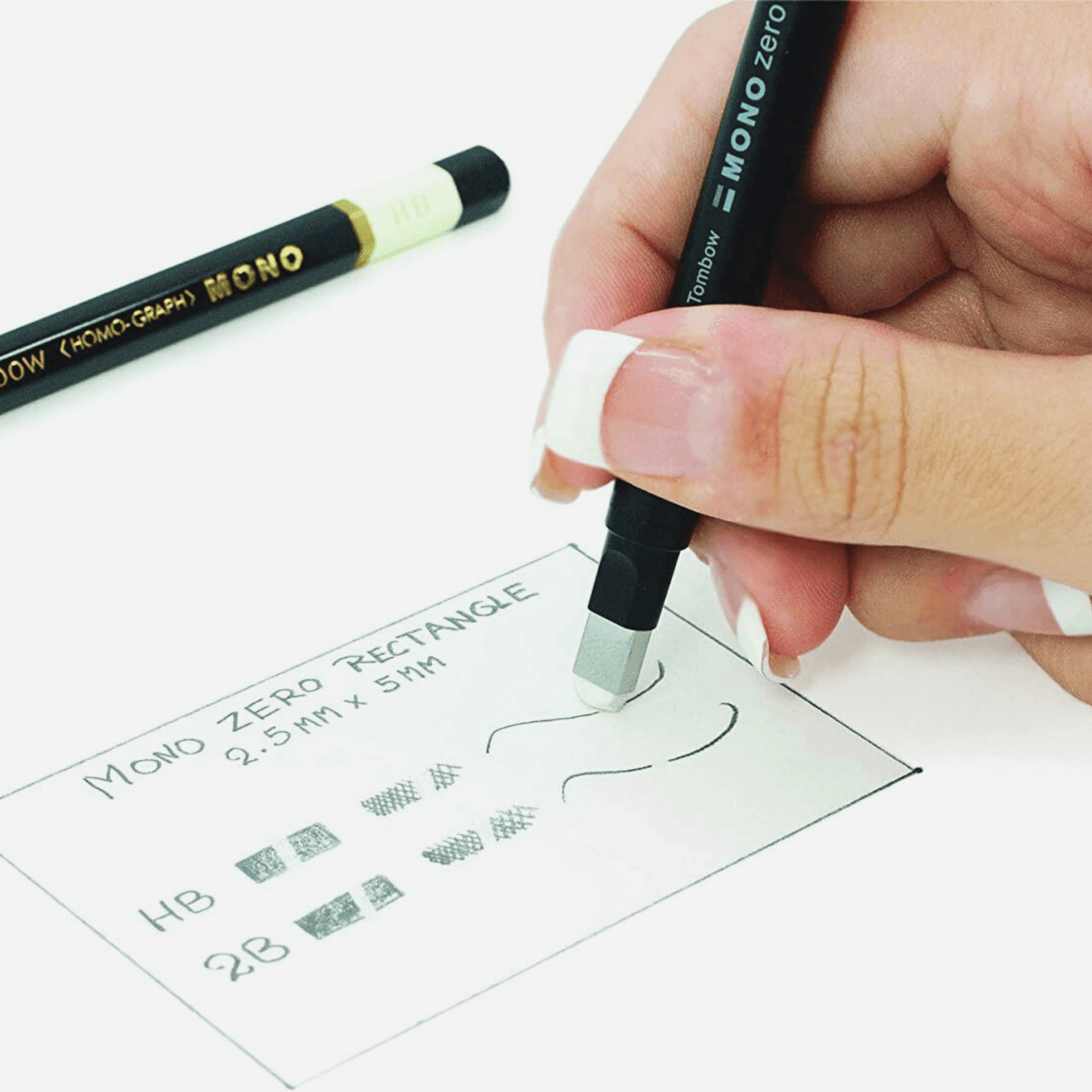 Tombow - Mono Zero Pen-Style Eraser - Rectangle Tip - Black Body