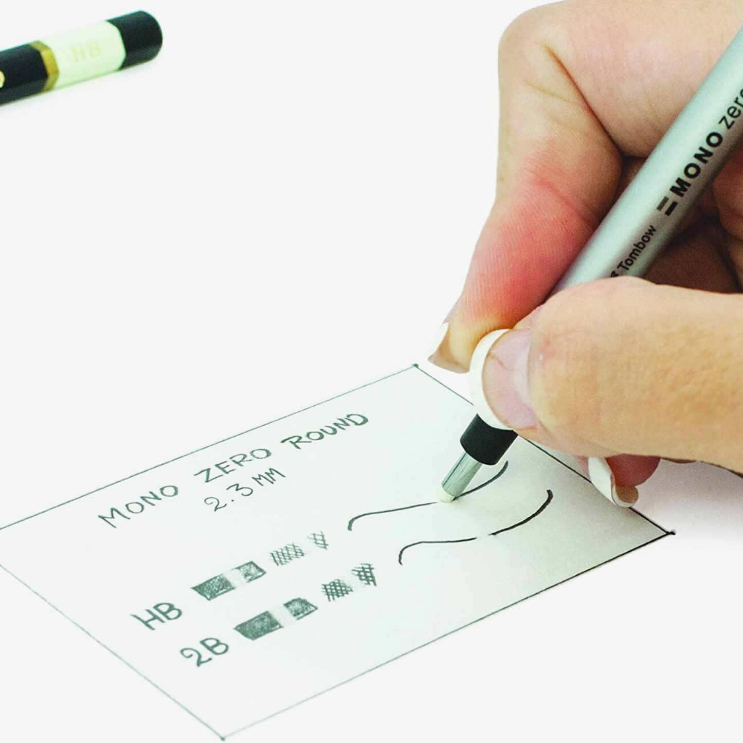 Tombow - Mono Zero Pen-Style Eraser - Round Tip - Silver Body