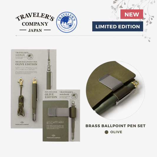 TRAVELER'S COMPANY - Brass Ballpoint Pen Set - Olive