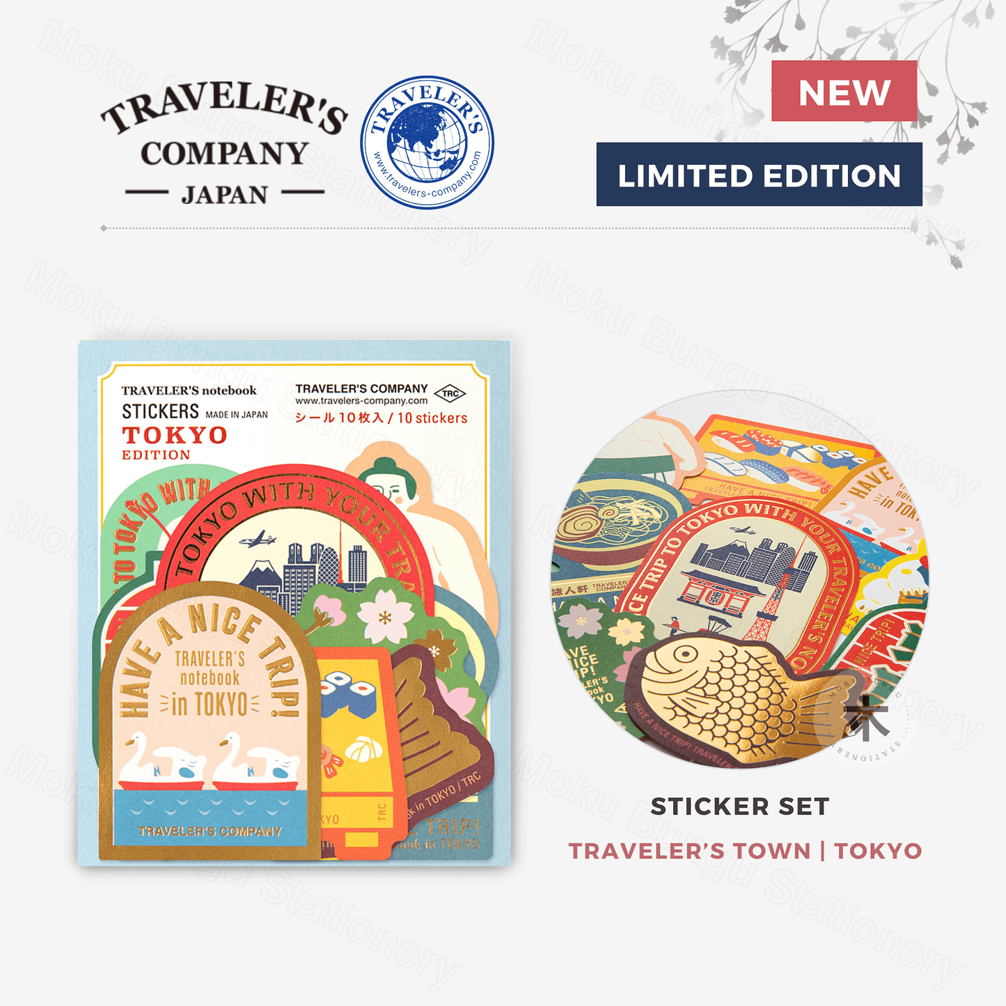 TRAVELER'S COMPANY - Sticker Set - Traveler's Town 2024 Limited - Tokyo