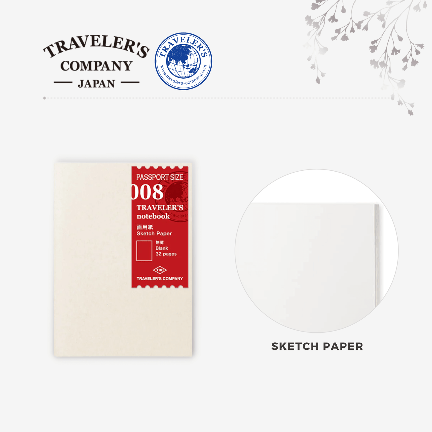 TRAVELER'S notebook Refill - Passport Size - 008 Sketch Paper