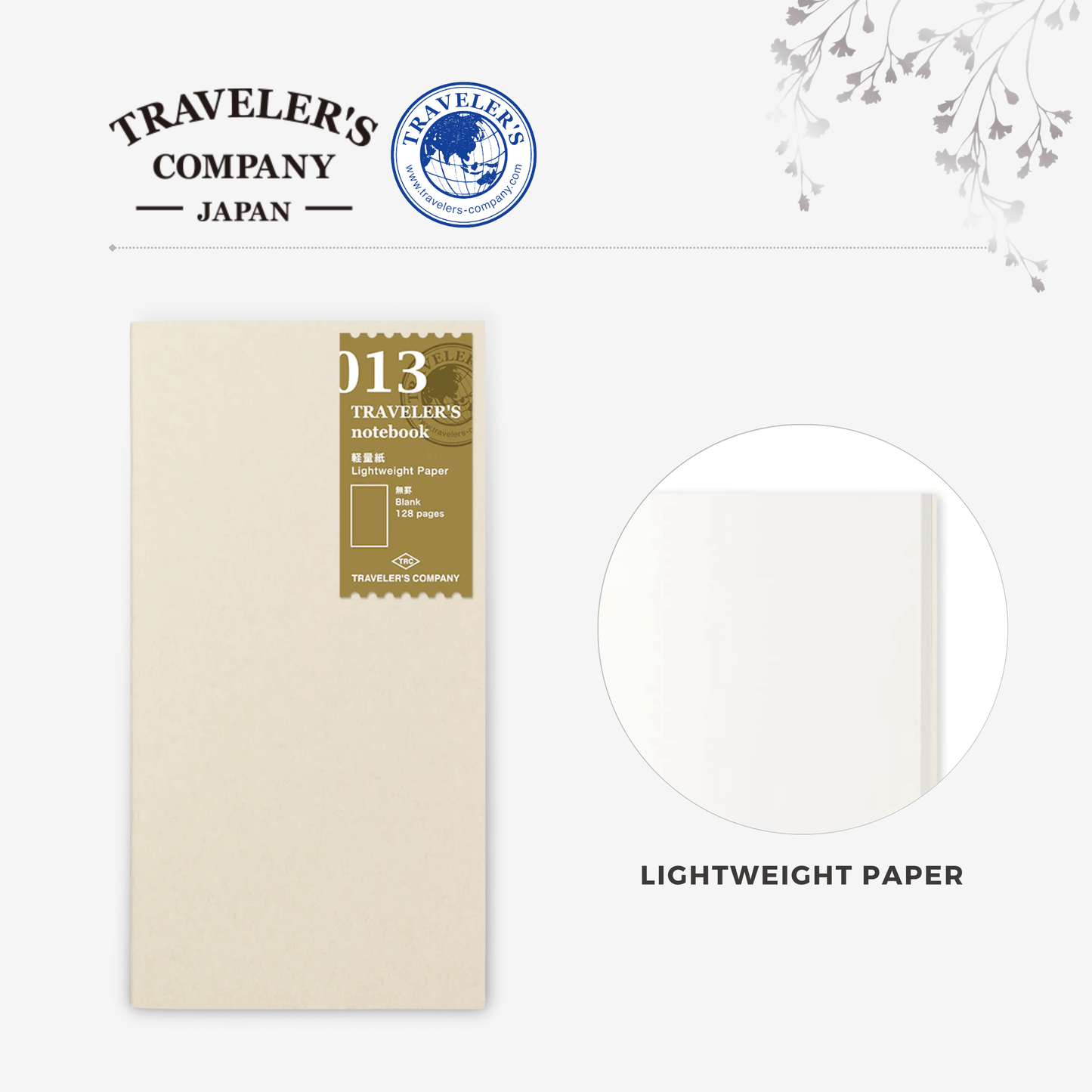 TRAVELER'S notebook Refill - Regular Size - 013 Lightweight Paper