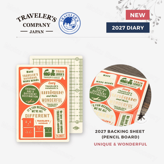 TRAVELER'S notebook Accessory - Passport Size - 2027 Diary - Backing Sheet