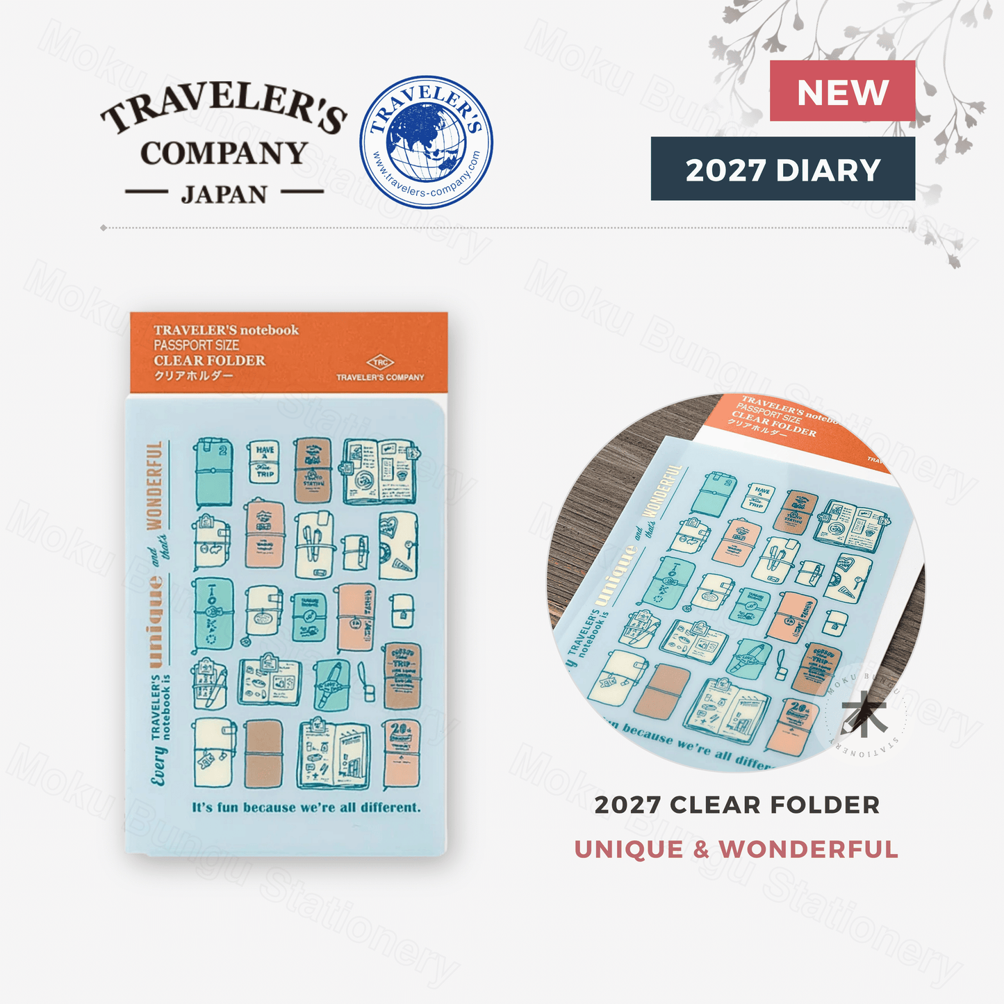 TRAVELER'S notebook Accessory - Passport Size - 2027 Diary - Clear Folder
