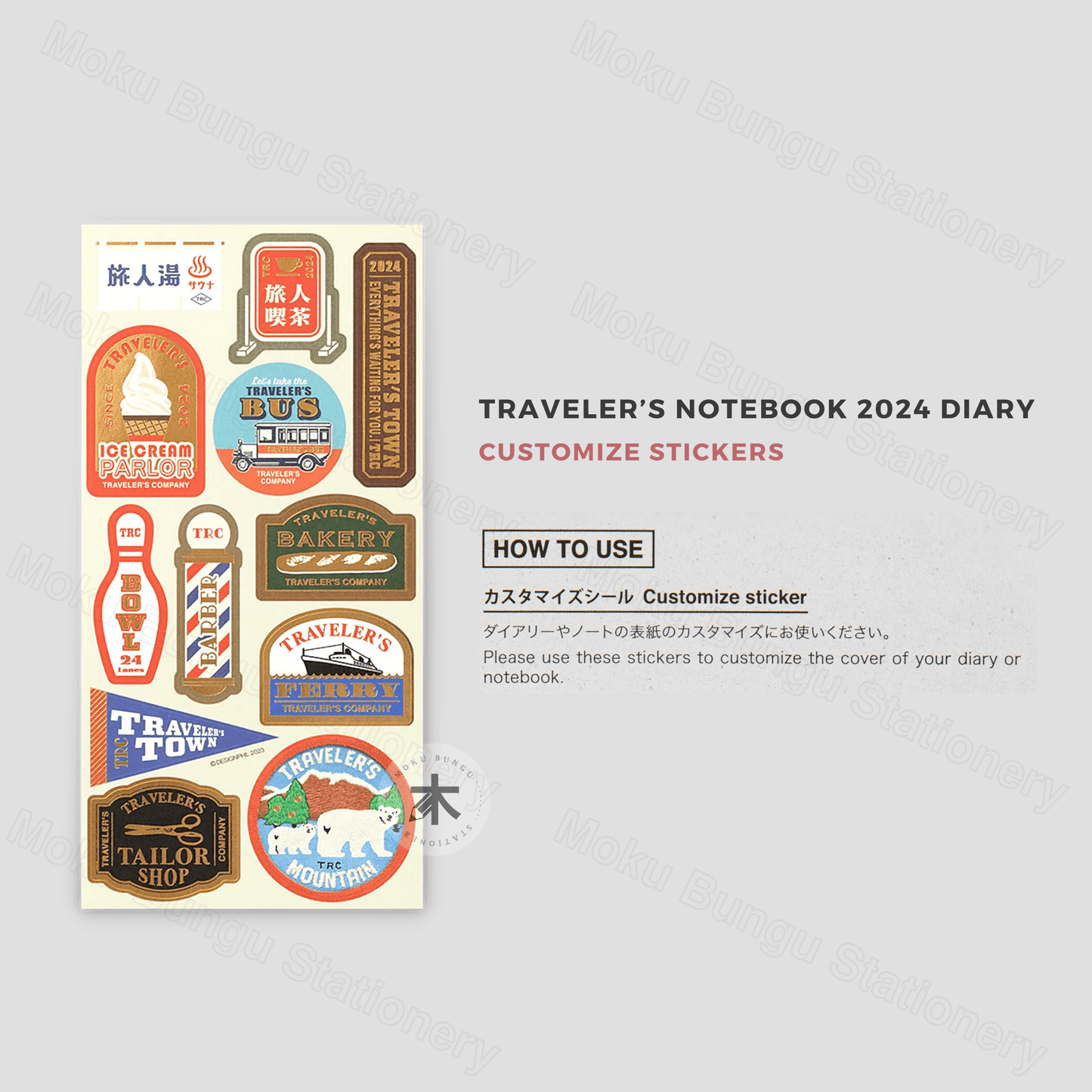 TRAVELER'S notebook Accessory - Regular & Passport Size - 2024 Diary - Sticker Set