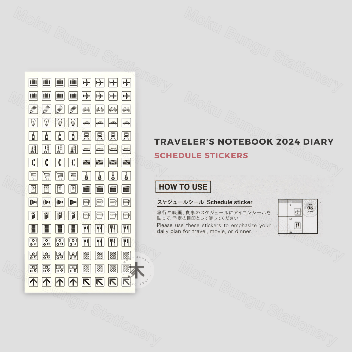 TRAVELER'S notebook Accessory - Regular & Passport Size - 2024 Diary - Sticker Set