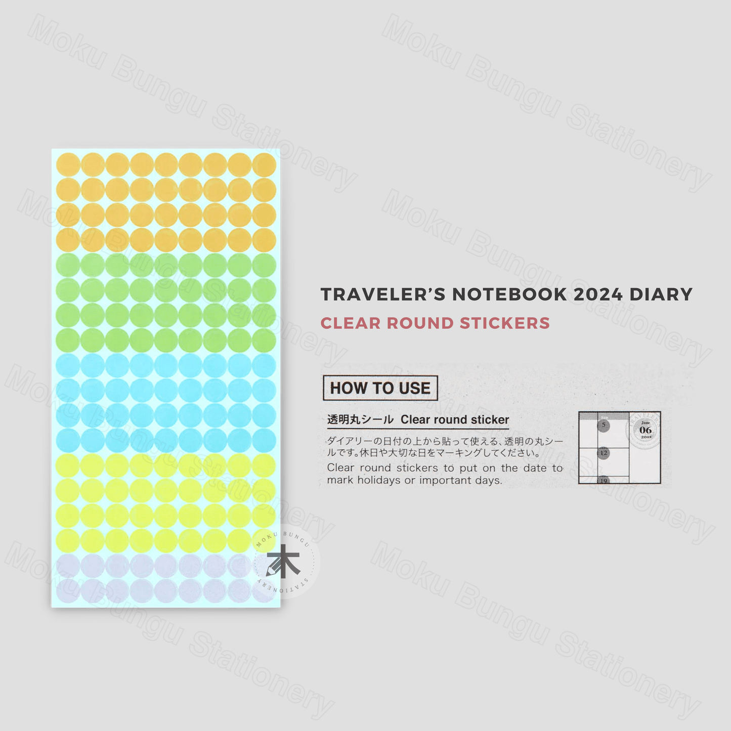 TRAVELER'S notebook Accessory - Regular & Passport Size - 2024 Diary - Sticker Set