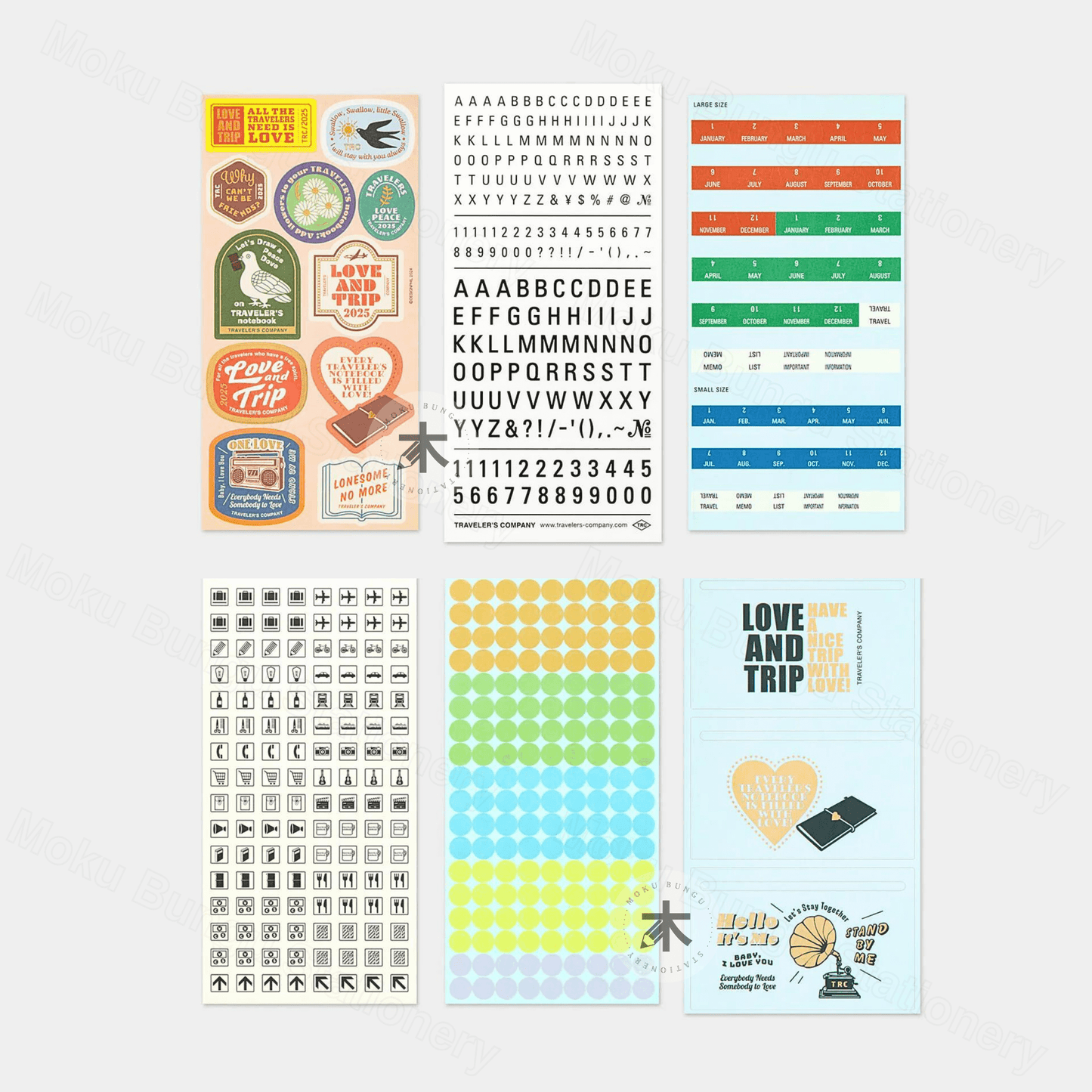 TRAVELER'S notebook Accessory - Regular & Passport Size - 2025 Diary - Sticker Set