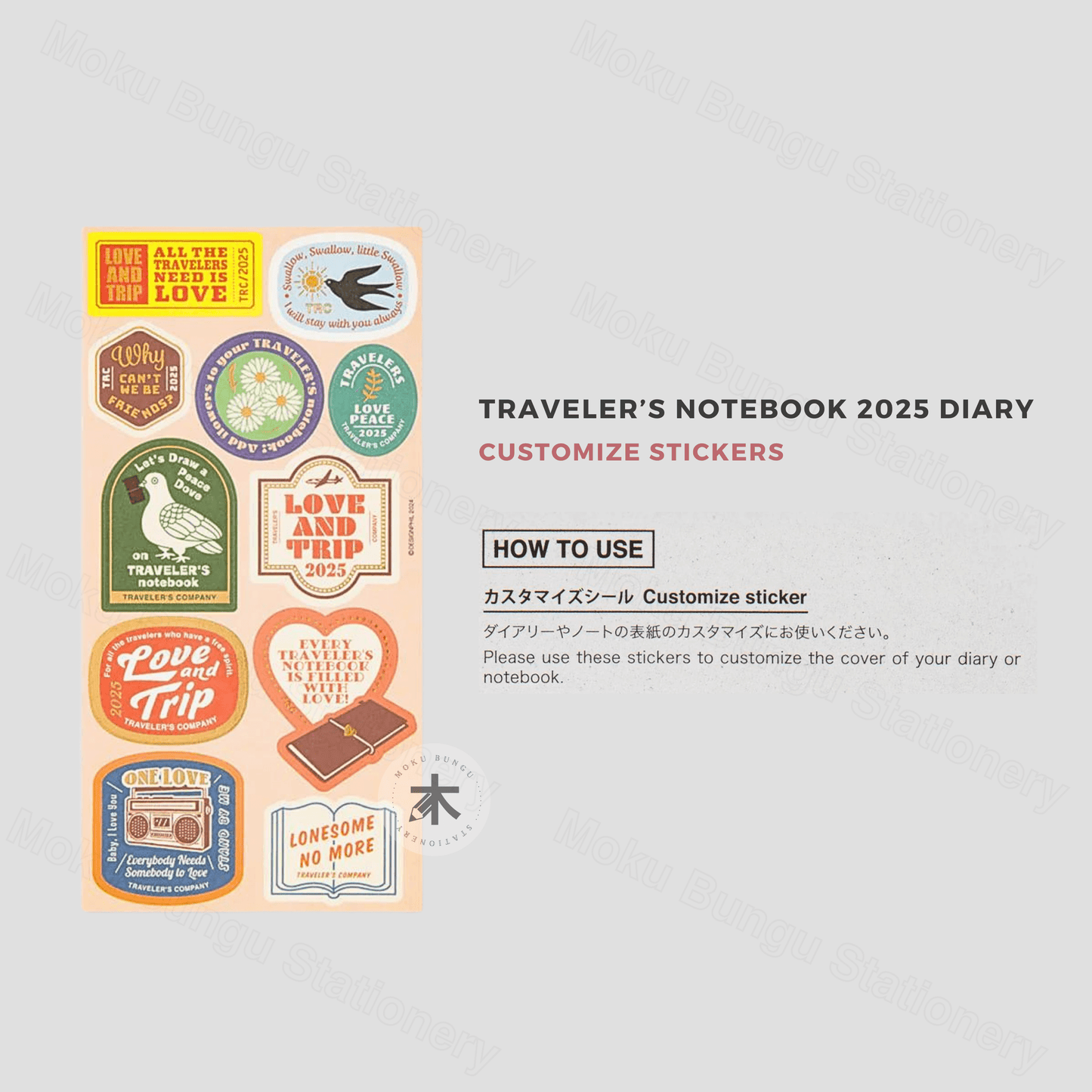 TRAVELER'S notebook Accessory - Regular & Passport Size - 2025 Diary - Sticker Set