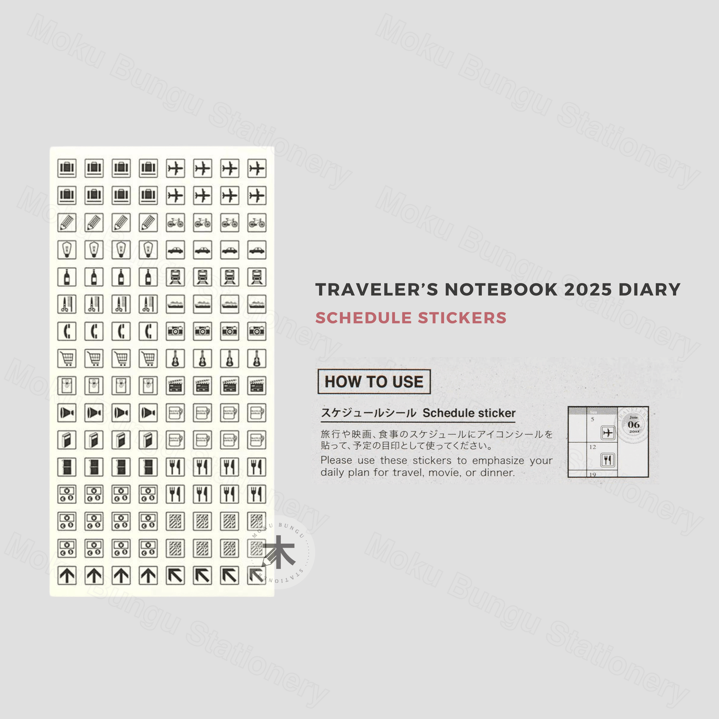 TRAVELER'S notebook Accessory - Regular & Passport Size - 2025 Diary - Sticker Set